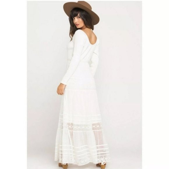NEW $148 Free People Earth Angel Maxi Dress Ivory - Picture 6 of 13